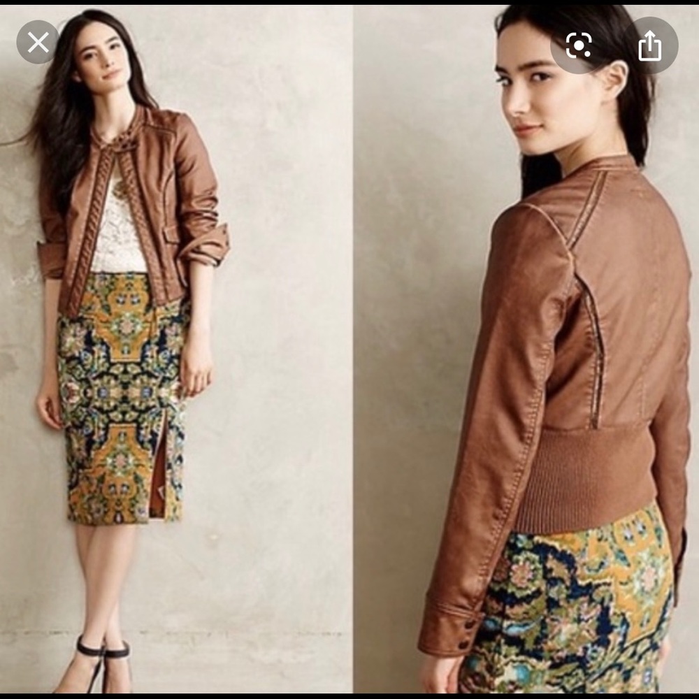 Anthropologie HEI HEI Vegan Leather Jacket Small